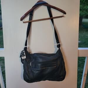 NWT vtg Jc Penny Genuine Leather Purse black w/ phone case And Receipt